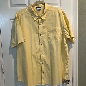 Columbia Men’s Yellow Pocket Button Down Top Size XXL